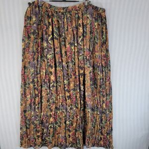 vintage express womens broomstick midi skirt size large dark academia floral